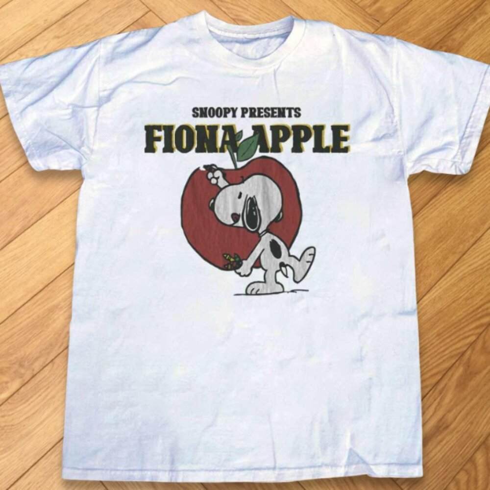 White - Snoopy Fiona Apple Cartoon Graphic Tee Reprint